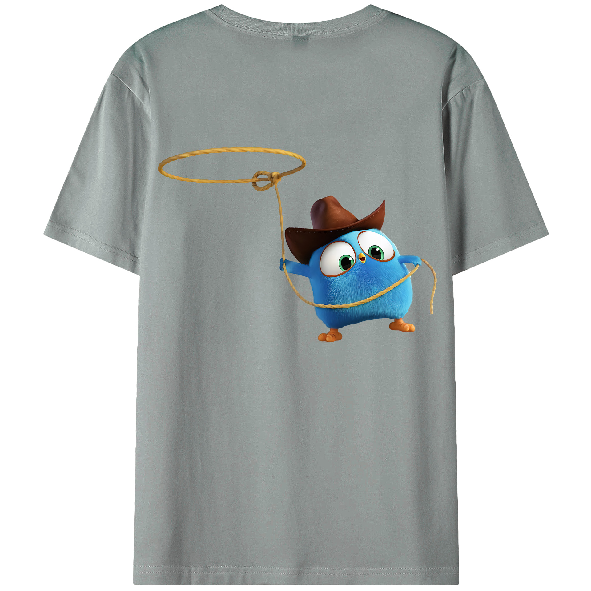 （画像用） Angry Birds アングリーバード 綿100％ メンズ半袖Tシャツ（バックプリント） 通気性